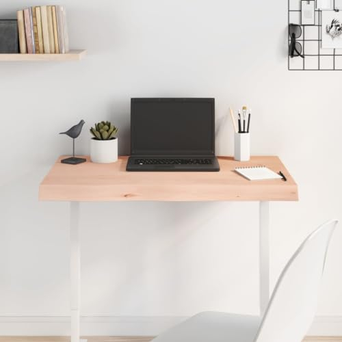 INLIFE Tischplatte 80x60x6 cm Massivholz Eiche Unbehandelt,12,6 KG,3156298