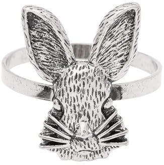 Smbcgdm Kaninchen Serviettenring Kreative Form Schaffen Atmosphäre Lange Lebensdauer Hochzeit Bankett Hasenohren Serviettenschnallen Geschenke Heimbedarf Antik Silber