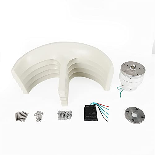 Turbina eolica da 600 W, generatore eolico, 24 V, lanterna, generatore eolico verticale, 5 fogli, kit turbina eolica con dadi a U in acciaio inox, controller e lama