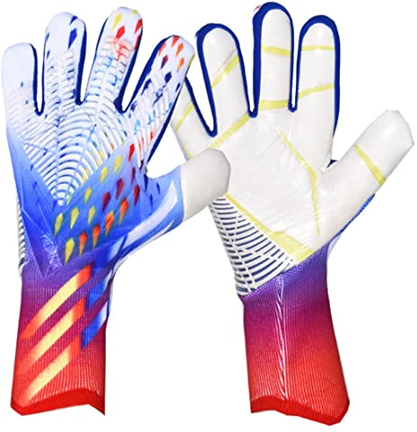 Kinder Fußballhandschuhe Torwarthandschuhe – Größe 6/7/8/9/10 Yards – bietet hervorragenden Schutz mit abriebfestem, rutschfestem Griff und Handgelenkschutz