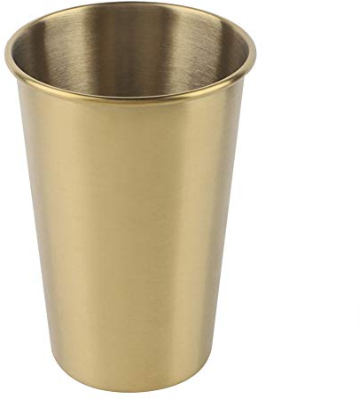 Cyrank Verres à Boire En Métal Incassables, Paquet De 2 Verres à Bière Refroidissants En Acier Inoxydable De 16 Onces, Gobelets à Eau Incassables Réutilisables Dorés Pour L'extérieur Et L'intérieur