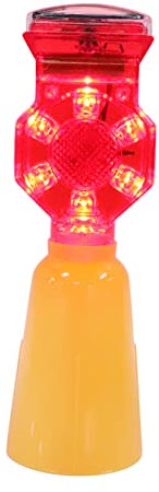 Mikikit Solar-warnblitzleuchte Solar-lade-blinklicht Für Bau Und Verkehr Und Langlebig