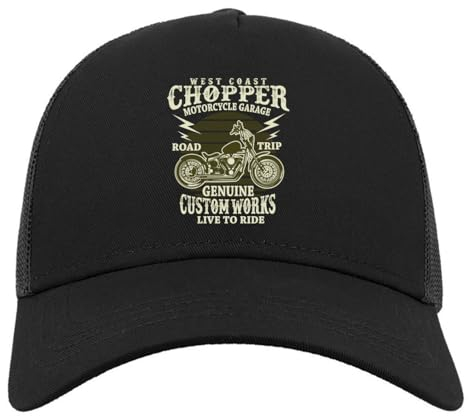 West Coast Chopper Live to Ride Half Mesh Cotton Trucker Cap Baseball Hat Black