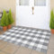 Aoczes Outdoor Teppich Waschbar Baumwollteppich 90x150 cm Kariert Matten Grau Weiß Büffel Plaid In- und Outdoor Teppich für Wohnzimmer Eingang Bauernhof Dekor Teppiche Gegend