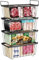 iSPECLE Chest Freezer Baskets - 4 Pack Stackable Wire Basket Add Space for 198L Deep Freezer Easy Get Food with Handles, Sort Food Air Circulation Keep Better Freshness, Black