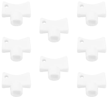 VGOL 8Pcs 5mm Square Plastic Key of Vent Plastic for Radiator Bleed Air Opening Valve for Radiator Bleed Key Universal for All Radiators White