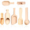 Juego de 7 Cucharas Pequeñas de Madera para Harina y Especias - Utensilios de Cocina Mini