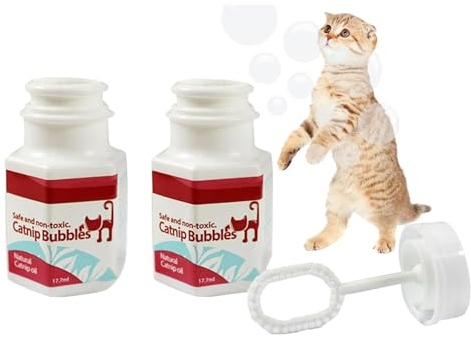 Katzenminze Seifenblasen, Flüssige Katzenminze Blasen, Katzenminze Bläschen, Seifenblasen Mit Katzenminze Geschmack Für Haustiere, Natürliches Nach Ätherischen Ölen Duftendes Katzenspielzeug