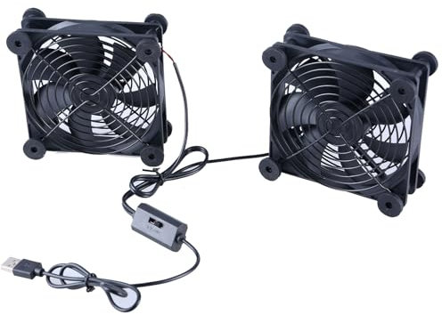 Mocoocouture USB Computer Fan Double 120mm 5V USB Fan 2000rpm 3 Adjustable Fan Cooling Fan for Router Receiver