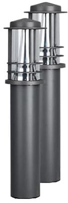 MeLiTec 2er Set LED-Gartenleuchten, Lampen für den Garten, Bodenbeleuchtung, Gartenlampen rund, anthrazit/grau, GL13