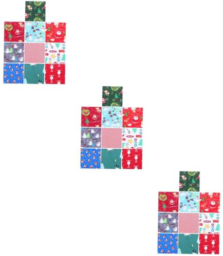 VILLCASE 30 STK Weihnachts dekorations Tuch weihnachtsbasteln Weihnachts basteln Stoff Weihnachten DIY Tuch flickenteppich Baumwolltuch zum Selbermachen Weihnachts-DIY-Patchwork-Tuch
