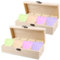 2 Stück A8 Karteikarten Boxen Holz, Karteibox 25*9.5*7cm, Lernkarteibox Vokabeln Karteikarten Holz mit Deckel, Karteikartenbox, Holzkiste für Büro Schulen Und Heim （Karteikarten Nicht im Enthalten）