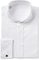 Men's Wing Collar Shirt White Regular Fit Double Cuff Plain Long Sleeve Bow Tie (UK, Neck, 17.5, Regular, Regular, White)