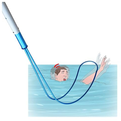 Tragbare Pool-Rettungsstange für ertrinkende Schwimmer, Rettungshaken für lebensrettende Ausrüstung mit Teleskopstange, Mehrzweck-Aluminiumstangen für Poolbürsten/-netze (600 cm/19,6 Fuß/236