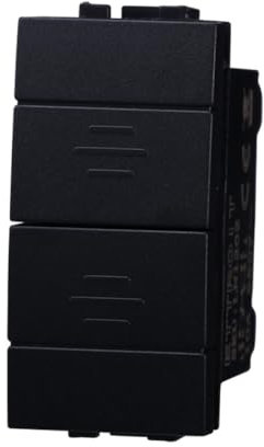 Interruttore interbloccato doppio saliscendi, tapparelle, avvolgibili, Modulo nero, Compatibile Con BTicino Living, frutti, interruttori, pulsanti, deviatori, Per Placche originali e compatibili