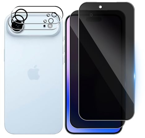 Bihizei Privacy Schutzfolie für iPhone 17 Air für Panzerglas, Displayschutz | Sichtschutzfolie(2) und Kameraschutz(2), 9H Härte, Anti-Spy Schutzglas, Anti-Spion, Anti-Kratzen Displayschutzfolie