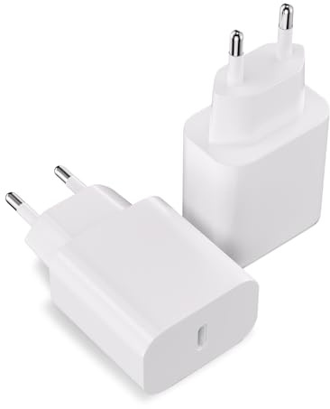 20W USB C Schnellladegerät, PD Netzteil mit USB-C Anschluss für iPhone 17/16/15 Pro Max, Samsung Galaxy, iPad, Android Geräte – Kompakter Wandladeadapter (2 Pack)