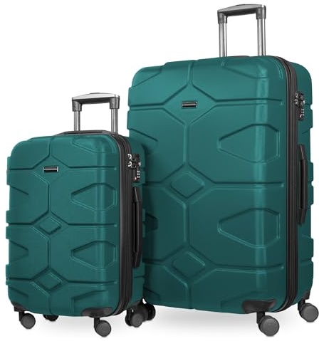 Hauptstadtkoffer - X-Kölln - 2er Set Rollkoffer Trolleys Reisekoffer, (S & L) Kofferset, Erweiterung, 4 Doppel-Rollen, TSA, Aquagrün