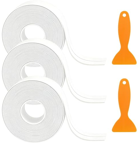 3Rolls Bath Sealant Strip Self Adhesive Bathroom Sealant Tape Sealing Strip