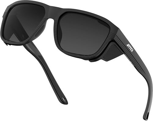 ATTCL Sonnenbrille Herren Damen Polarisiert Sport UV400 Wrap-Around TR90 | Leicht, HD TAC Linse, Blendschutz, Rutschfeste Tempel und Nasenpolster, Abnehmbar Seitenschild, Autofahren, Angeln, Cat 3