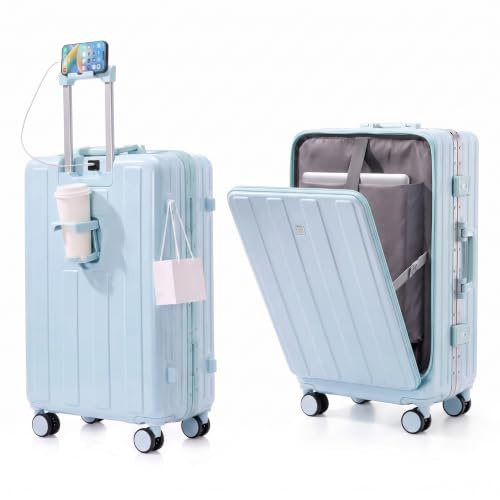 Gelory Aluminium Handgepäck Koffer Hartschalenkoffer 20 Zoll Trolley Blau | Leichter Hartschalen Koffer, Ideal Für Reisen Und Geschäftsreisen, In Blau, Sicher Und Praktisch