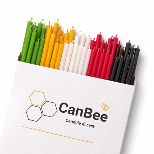 100 Multicolor Bienenwachskerzen – 16 cm x Ø 5 mm – 40 Minuten Brenndauer – Rauchfrei – Baumwolldocht – Für Meditation, Yoga, Entspannung & tägliche Balance – CanBee
