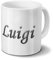 printplanet Tasse mit Namen Luigi - Motiv Chrom-Schriftzug - Namenstasse, Kaffeebecher, Mug, Becher, Kaffeetasse - Farbe Weiß