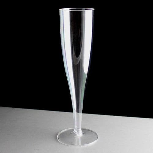 Pack of 20 x one Piece Plastic Disposable Champagne Flute/Glass - 160 ml (6oz.)