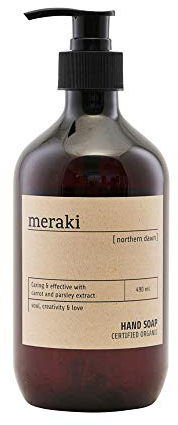Meraki Northern Dawn Handseife Flüssig (490 ml) | Zertifizierte Bio-Seife Flüssig | Hautpflege mit Bio-Mango-Extrakt & Aloe Vera | Seife Nachfüllbeutel im skandinavischen Design