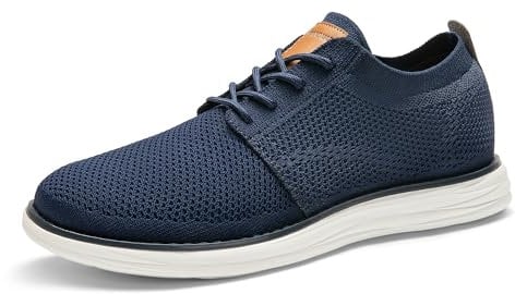 Bruno Marc Zapatos de Cordones Transpirables Zapatillas de Vestir Oxfords Clásico Formales Derby para Hombre Verano Casuales,Size 43,Azul/Oscuro,GRAND-01