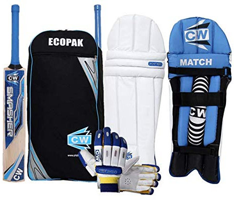 CW Smasher komplettes Cricket-Set mit Schlagpolstern für Rechtshänder ab 8 bis 14 Jahren (6 für 12 bis 13 Jahre)…