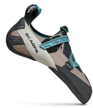 SCARPA Women's Veloce Rock Climbing Shoes for Gym Climbing - Low-Volume, Women's Specific Fit - Light Grey/Maldive - 8.5-9 Women