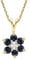 Ivy Gems 9ct Yellow Gold Sapphire and Diamond Flower Pendant & Fine Gauge 18'' / 46cm Chain