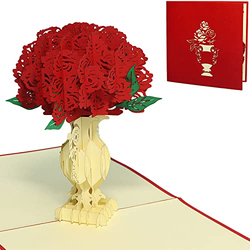 LINPOPUP®, LIN17627, Pop Up Karte Blumen, Pop Up Geburtstagskarte, Grußkarten Blumen, Klappkarte Geburtstagskarte, Muttertagskarte, Danke, Viel Glück, Gute Besserung, Pfingstrose, N360