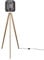 Paco Home Stehlampe Modern Wohnzimmer Schlafzimmer Rattan Optik Boho Korb Stehleuchte E27, Lampenfuß: Stehleuchte Holz, Lampenschirm: Schwarz (Ø28 cm)