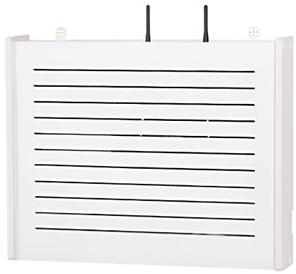 ECTbicyk Schweberegale Multimedia-Anschlussdose Sperrbox Lagerfreie Aufbewahrungsbox Für WLAN-Router WLAN-Regal Wanddekoration (Color : Weiß, Size : 44 * 9.5 * 41cm)
