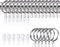 50 Pack Curtain Rings and Hooks, KissDate 30mm Metal Drapery Curtain Rings & Hooks Plastic White Drape Sliding Eyelet Ring (Silver)
