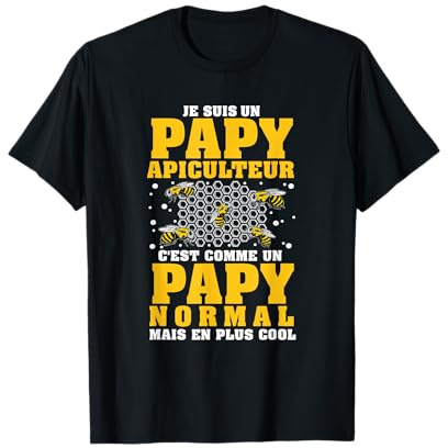Apiculteur Tshirt Papy Humour Abeille Cadeau Fete des Perés T-Shirt