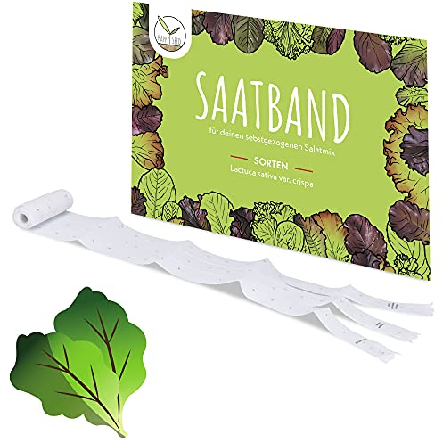5m Semi di lattuga miscela a nastro (Lactuca sativa var. crispa) - Lattuga fresca e croccante ideale per la coltivazione in giardino, sul balcone e nell'orto