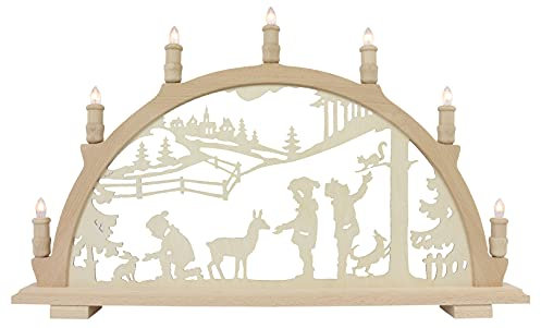 Lenk & Sohn - Schwibbogen 7 flammig Wildfütterung - 66x44cm