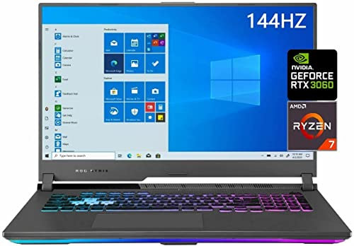 ASUS ROG Strix G17 Gaming Laptop, 17,3 144 Hz FHD IPS, NVIDIA GeForce RTX 3060, AMD Ryzen 7 4800H, tastiera RGB, VR-Ready, WiFi6, Bluetooth 5.1, USB-C, HDMI, Win 10, grigio (32 GB RAM | SSD PCIe da 2