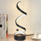 ZMH Nachttischlampe Touch Dimmbar LED Tischlampe - 12W Modern Tischleuchte Wohnzimmer mit 1,6M Kabel Schwarze Schreibtischlampe in Spiralförmigen Design Nachtlicht für Schlafzimmer Kinderzimmer
