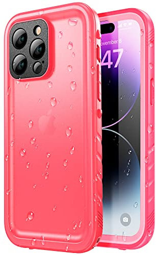 SPORTLINK for iPhone 14 Pro Max Waterproof Case - Shockproof Heavy Duty Front and Back Cover with [Built in Screen/Camera Protector] 360 Full Body Protective [Dustproof][IP68 Underwater]-6.7 Pink