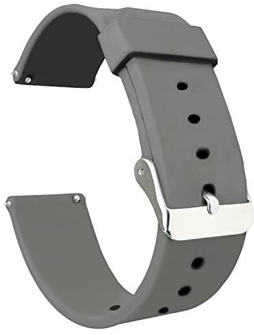 ONE ECHELON Bracelet de montre de rechange en silicone à dégagement rapide compatible avec Diesel Griffed Gen 6 avec boucle ardillon (gris)