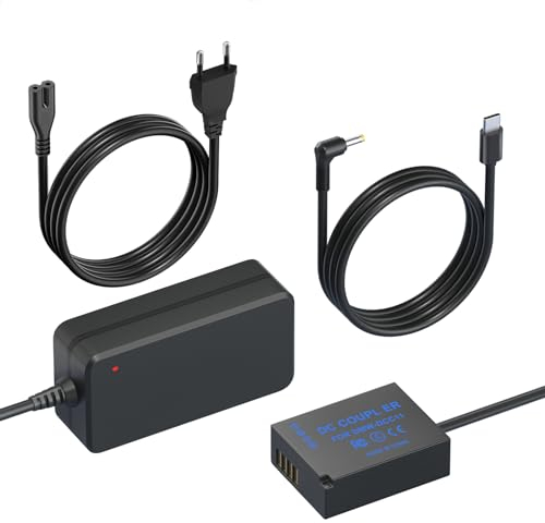 Mspalocell BLG10/BLE9E Kit de batterie factice avec adaptateur secteur AC avec connecteur de batterie pour Panasonic Lumix DMC-TX1 S6 GF3 GF5 GF6 GX7 GX85 GX9 ZS100 ZS200 TZ110 ZS80 LX100 II G100