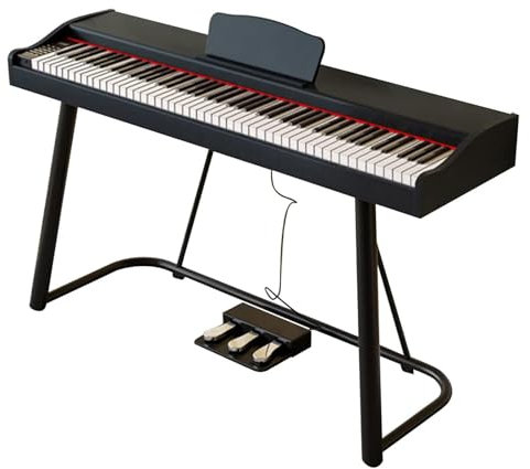 ZALIX 88-Key Digital Piano, Full-Size Hammer Keyboard Electric Piano with Keyboard Stand, Three-Pedal Multi-Function Electronic Piano, Suitable for Adults, Children And Beginners,B