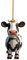 Weihnachtsdeko 2D Weihnachtskuh Anhänger Acryl Kuh Weihnachtsschmuck Lustig Weihnachtskugel Kuh Ornament Fenster Tür Auto Hängende Deko Party Weihnachten Geschenk Christbaumschmuck (a-D, One Size)