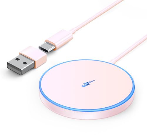 Magnetic Wireless Charger Fast Apple Mag-Safe Charger for iPhone 16 Pro Max/16 Pro/16 Plus/16/15 Pro Max/15/14/13/12 Series AirPods3/2 LED Magnet Charging Pad Mag Safe with Dual Charging Ports