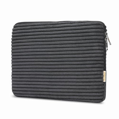 MOSISO Housse Ordinateur Peluche Compatible avec MacBook Air/Pro,13-13,3 Notebook,Compatible avec MacBook Pro 14 Pouces M3 M2 M1,Pochette de Transport Touffu Sac avec Poche Interne,Gris Fumée