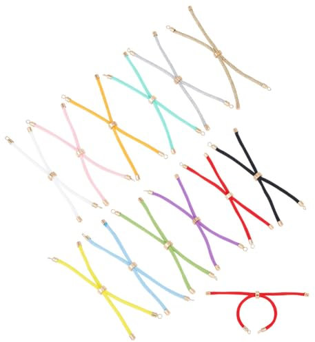 GOMAKERER 12 Pcs 12 Colors Adjustable Slider Bracelets, Polyester Twisting Bracelet Adjustable Bracelet Cord Bracelet Making Cord for DIY Crafting Jewelry Making